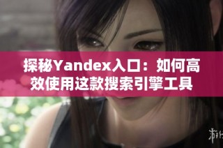 探秘yandex入口：如何高效使用这款搜索引擎工具