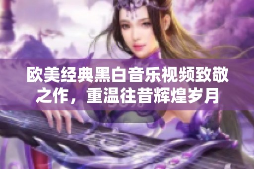 欧美经典黑白音乐视频致敬之作，重温往昔辉煌岁月